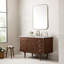Meuble-lavabo simple 48 po Amberly, noyer Mid-Century avec chargeur sans fil FreePower-513223002