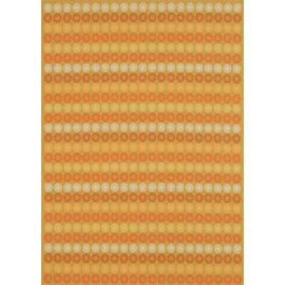 Tapis orange en laine tissé à la main et à la main Sunstripe