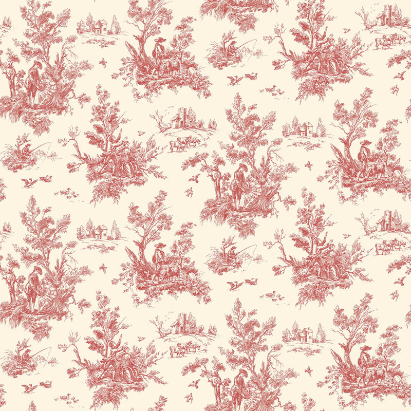 Garretson 1m x 52.8cm Satin Wallpaper Roll, Red