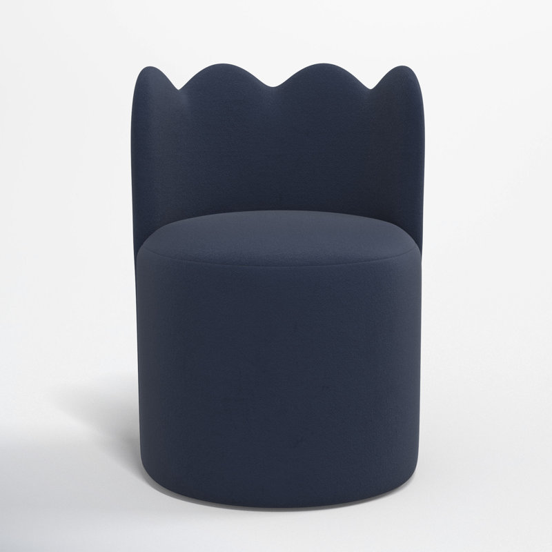 Dahlia Wavy Back Dining Chair, Classic Ink Performance Velvet