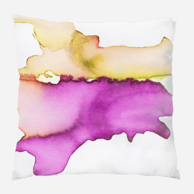 Coussin décoratif aquarelle , Intérieur, Microsuède