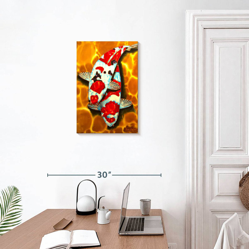 Brampt Koi In Crystal Pond, 24" H x 16" W