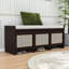 Banc de rangement pour hall d'entrée avec 3 tiroirs, rangement dissimulé et plateau rembourré capitonné-697176507