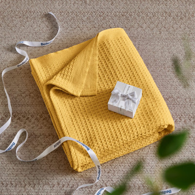 Bedsure 406gsm 100% Cotton Blanket Breathable Waffle Weave Throw Blanket GentleSoft™️
