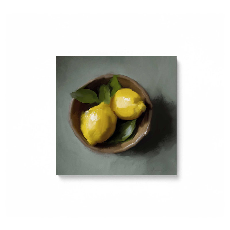 «Lemons With Leaves» par Dan Hobday, reproduction, L 20 po x H 20 po, Wrapped Canvas, Does Not Apply
