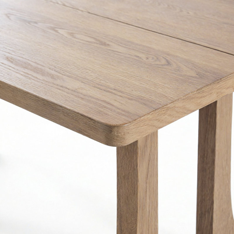 Table de salle à manger rectangulaire Farmhouse - 4 à 6 places - Panneau de fibres à densité moyenne, Bois de frêne naturel