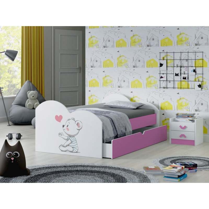 Haysi European Toddler (80 X 160cm) Cabin Bed with Storage Included, Pink