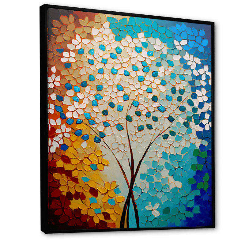 «Bright Blossoming Minimal Wildflowers V», reproduction sur toile, H 20 po x l 12 po x P 1 po, Toile avec cadre flottant noir