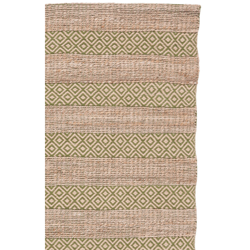 Sottile Geometric Flatweave Green/Natural Area Rug, Rectangle 8' x 10'