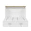 Lit armoire blanc avec ustensiles de chargement et grand espace de rangement, plateforme pliable pour chambre à coucher compacte