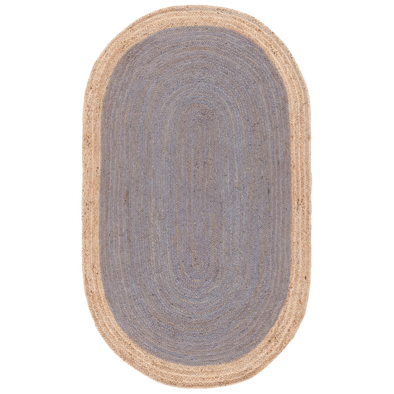 Adisri Natural Fiber Area Rug In Gray/Brown, Oval 5' x 8'