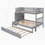 Lit mezzanine avec lit gigogne en bois