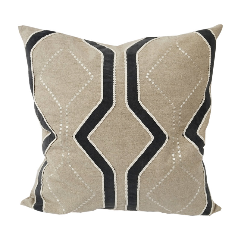 Connors Geometric Linen Throw Pillow