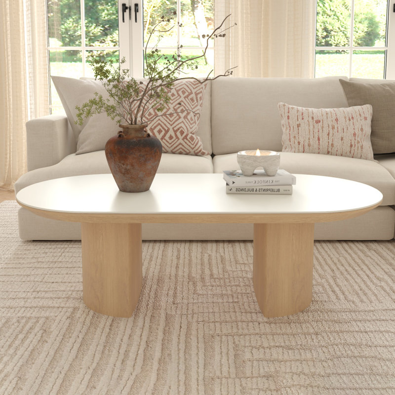 Table basse ovale en fritté 51,2 po x 25,6 po Jasmarie