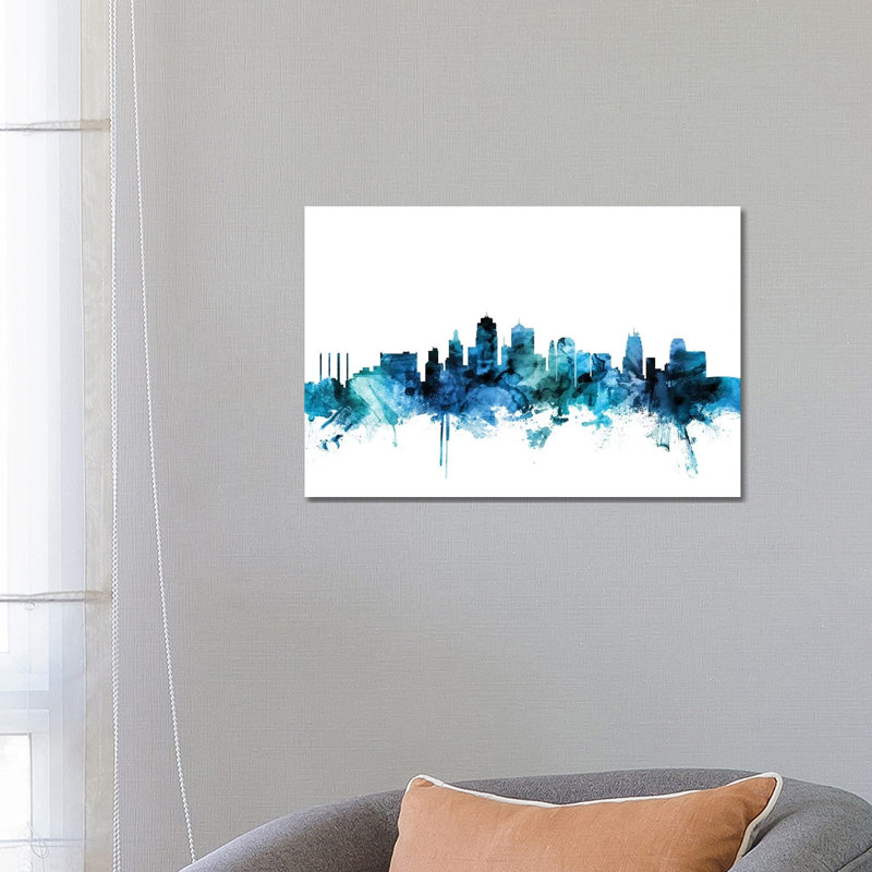 Kansas City, Missouri Skyline by Michael Tompsett - 1 Piece Wrapped Canvas Wall Art, 66.04 cm H x 45.72 cm W x 1.91 cm D