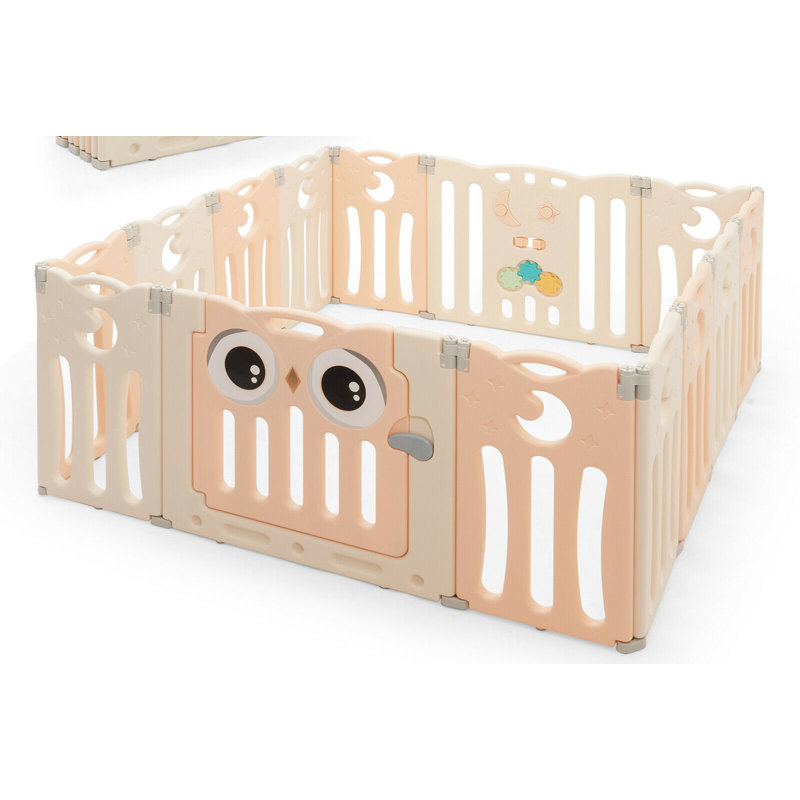 Barrière de sécurité pliable pour 14 enfants, Rose