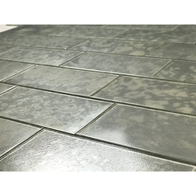 Carrelage mural en verre métallique 3 "x 6", Blanc pratique