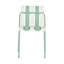Ensemble de 4 chaises de salle à manger d'extérieur à rayures modernes en blanc crème et vert brume