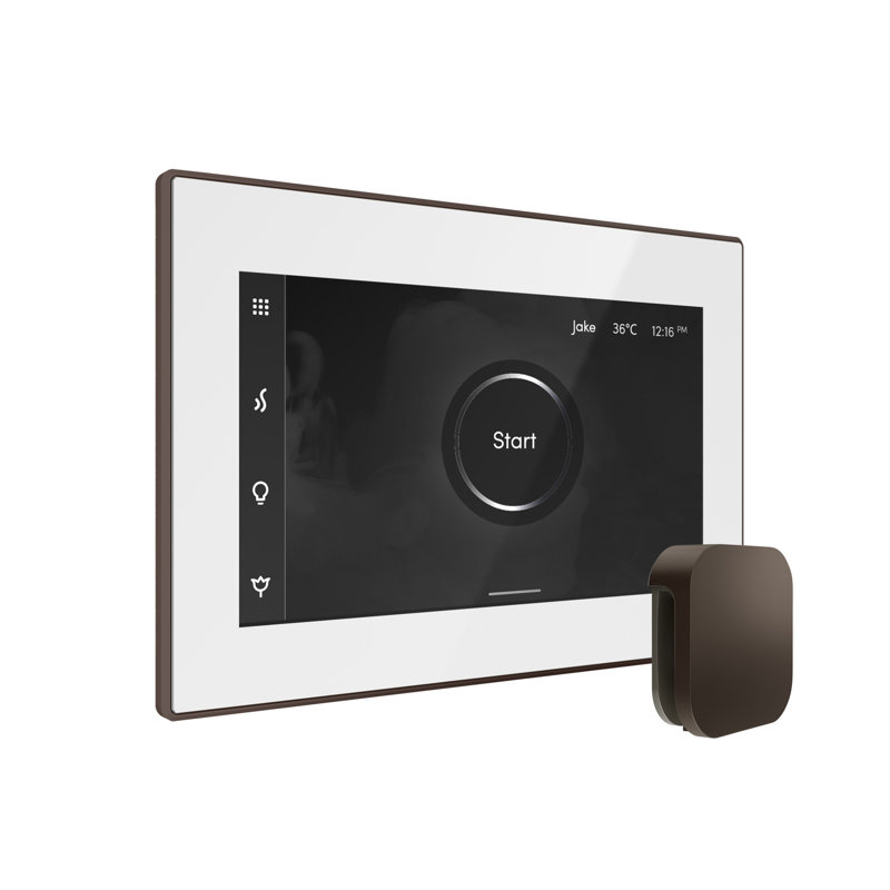 Ensemble de commande de douche à vapeur XButler avec commande iSteamX et tête de vapeur linéaire, Bronze huilé