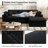 Comfy Boneless L Shaped Sectional Modular Cloud Sofa with Ottoman, Oversized Compression Deep Seat Couch, 3 Seater Living Room Set-910451957