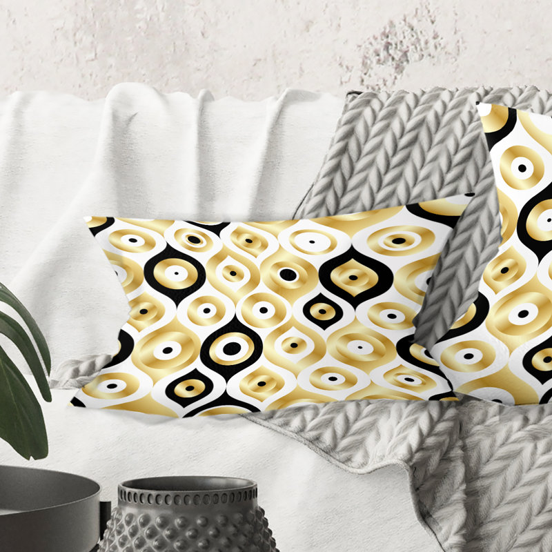 Coussin lombaire métallique de luxe art déco