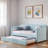 Upholstered Daybed With Trundle And Wood Slat-1870618489