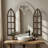 Vintage Arched Wall Mirror With Openable Shutters, Decorative Accent Mirror For Home-124569822-124569823