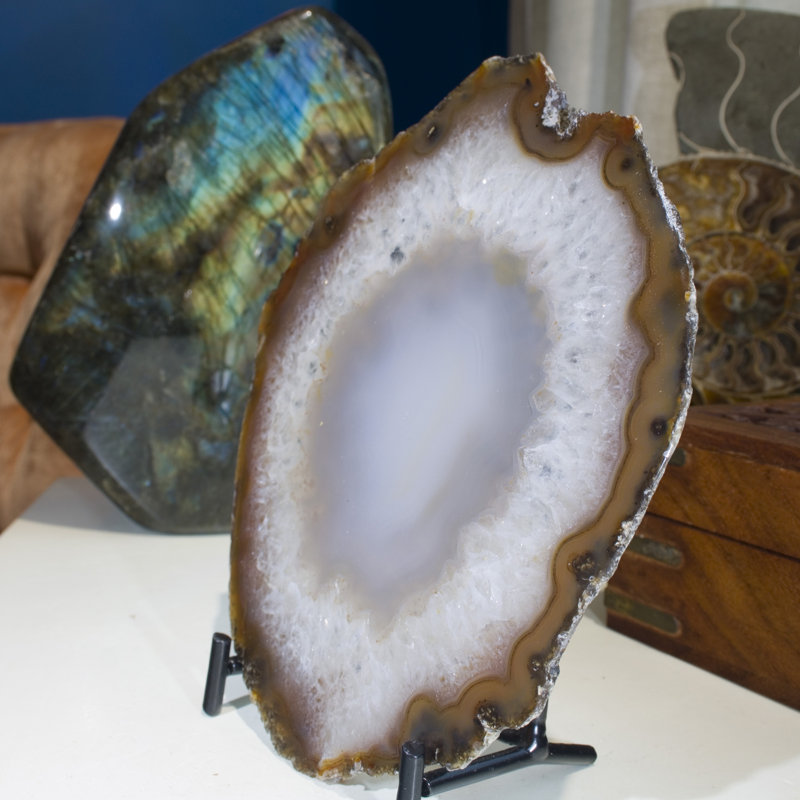 Picturesque Polished Thin Agate Plate