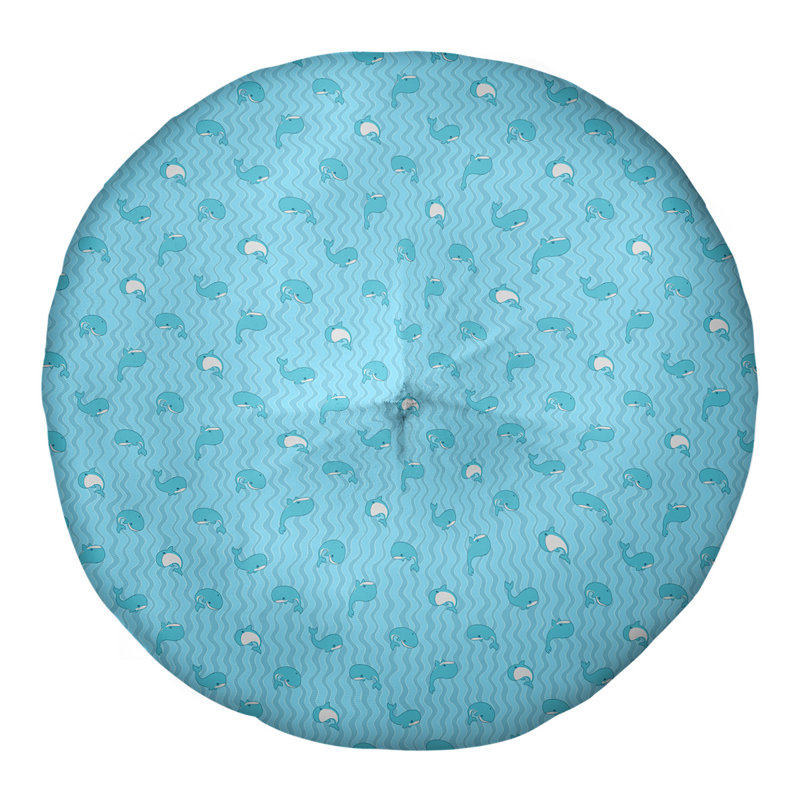 Coussin de sol baleines, 26 po x 26 po, sarcelle