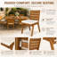 Ensemble de salle à manger d'extérieur en bois d'acacia avec coussins 7 pièces Solviera
