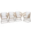 Ensemble repas d'extérieur 5 pièces - Table rectangulaire en bois de teck + 4 chaises en osier avec coussins, structure en acier beige, finition teck, parfait pour la terrasse, le patio ou le jardin-2115159847