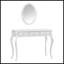 Meuble-lavabo de luxe avec miroir ovale et rangement à 3 tiroirs, console élégante pour la décoration intérieure, argent-450044722