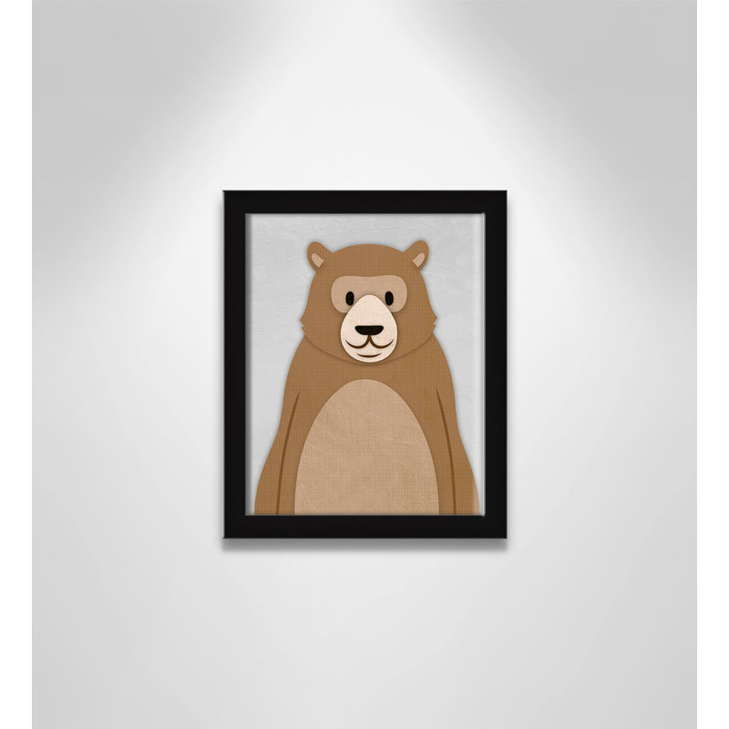 Adhésif décoratif Cheery Bear, 10" H x 8" W x 1.18" D, Encadré de boîte noir