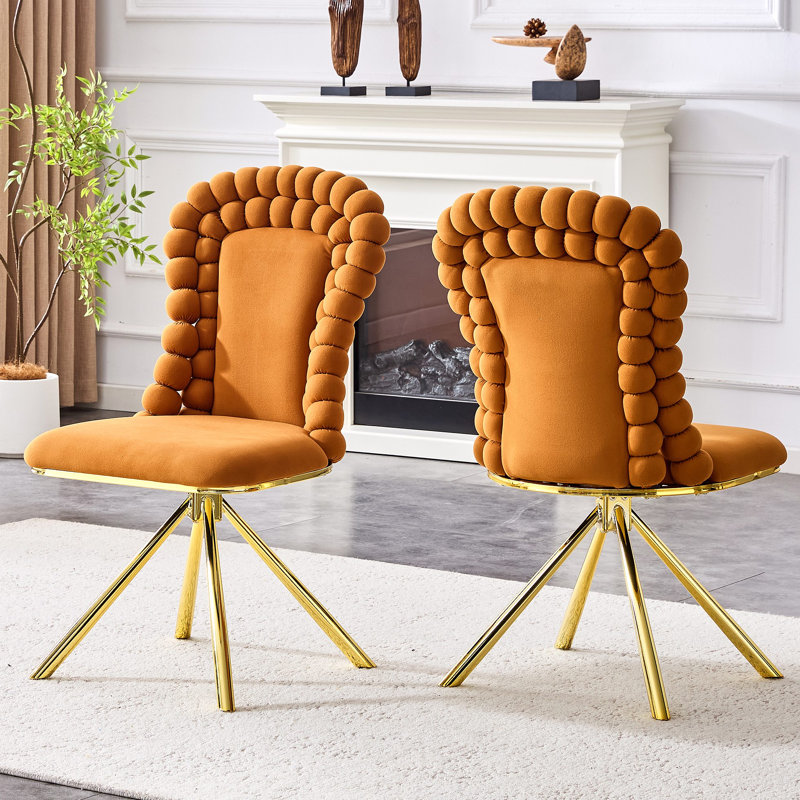 Chaises de salle à manger Puffy Bubble Chair, 2, Orange