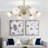 6 - Light Antique Brass Dimmable Chandelier With Glass Petal Lampshade