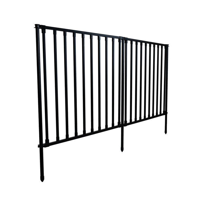 Zippity Outdoor Products 3 ft. H x 3.5 ft. W. Zurich Poly-Steel Spaced Picket Flat Top Metal Fence Panels 2-Panels