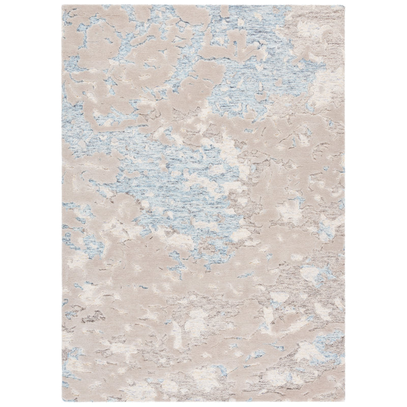 Récolte 80% laine touffetée à la main Harvest 702; Tapis abstrait 20% coton, Rectangle de 5 pi x 8 pi