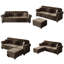 Canapé modulaire rembourré en L de 82,6 po en forme de L avec repose-pieds, style Chesterfield de style Mid-Century, capitonné avec garniture cloutée et accoudoirs roulés, comprend 3 coussins-805237804