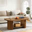 Table basse 45 po, table de bout moderne ovale à 2 niveaux avec rangement
