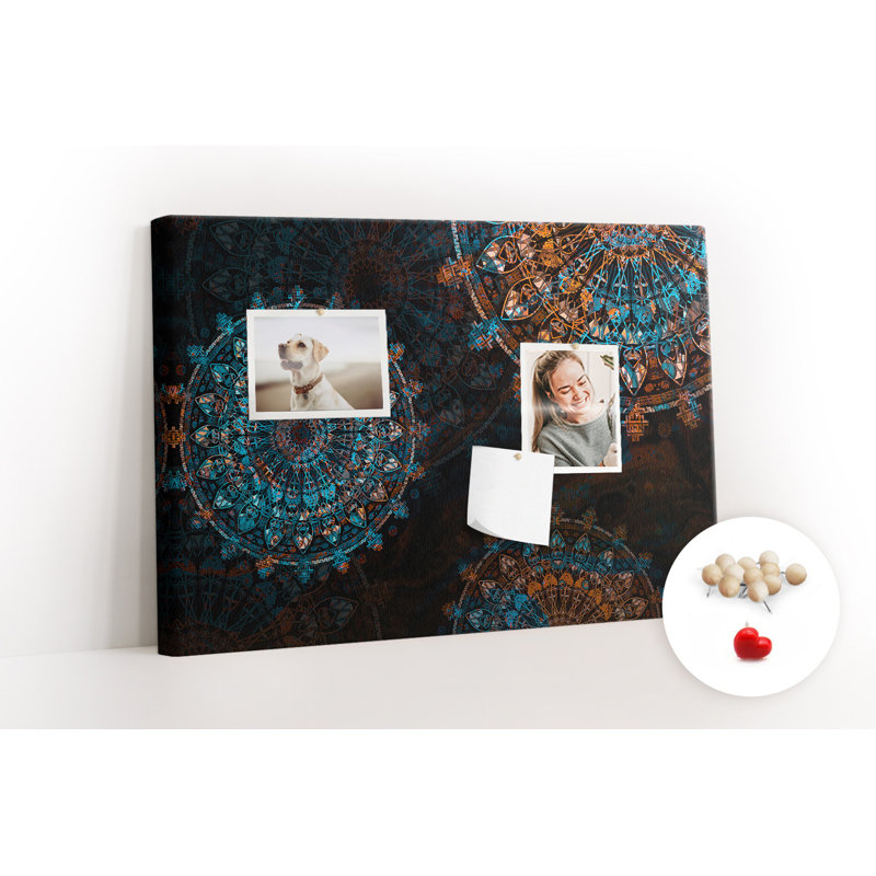 Wall Mounted bulletin board print wall art notice boards decorative corkboard Mandal pattern