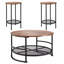 Ensemble de 3 tables basses rondes, 1 table basse avec 2 tables de bout avec pieds en métal