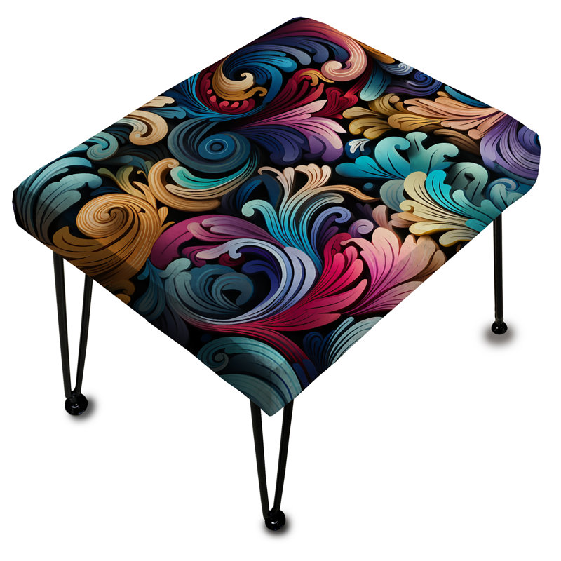 Futuristic Fusion Paisley Pattern - Paisley Rectangle Ottoman