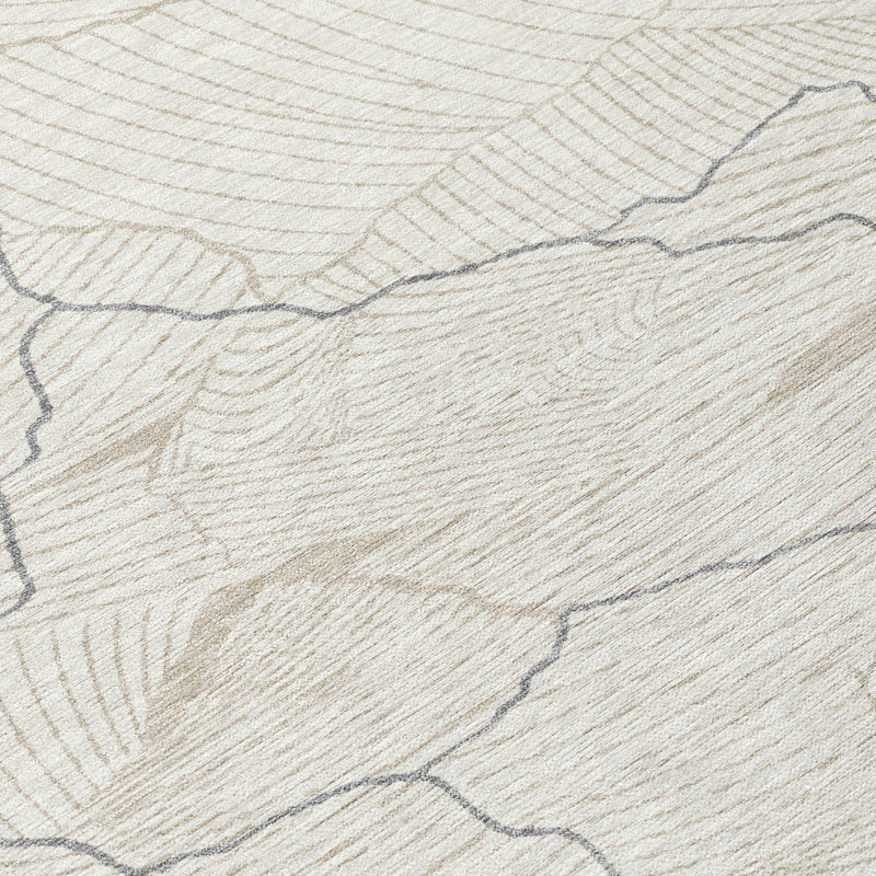 Sahari Ivory Washable Indoor-Outdoor Rug - , 9' x 12'
