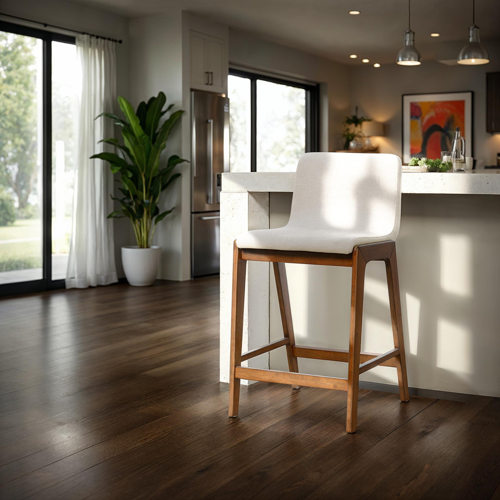 Nicoletta 25" Bar Stool, Cream