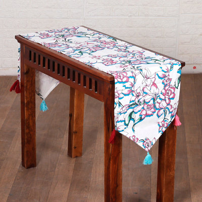 Winston Porter Handmade Delicious Blooms Cotton Table Runner