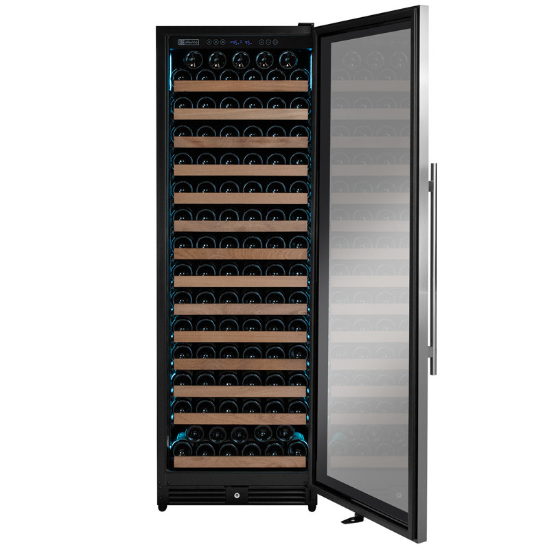 Allavino Reserva Series 163 Bottle 71" Tall Single Zone Right Hinge Stainless Steel Wine Cooler Refrigerator, Left Handed