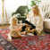 Fillender Washable Soft Vintage Rug Fashion Floral Rug For Living Room Dorm Decor
