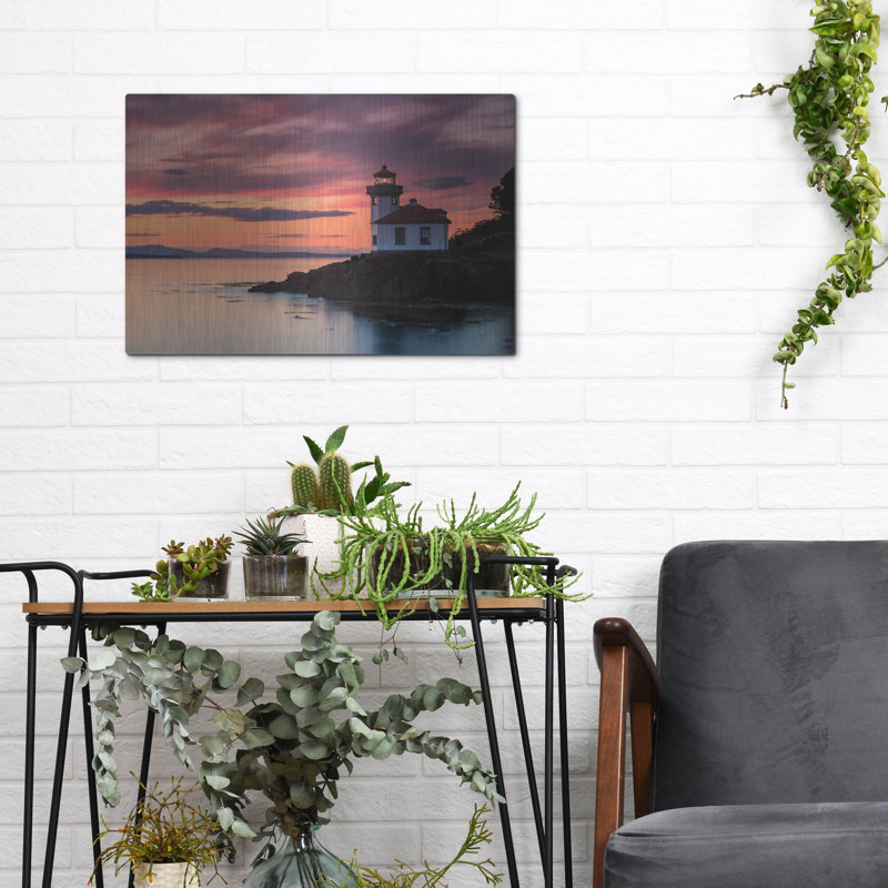 «Orange Sunset At Lime Kiln Lighthouse» par Shawn / Corinne Severn, H 12 po x l 16 po