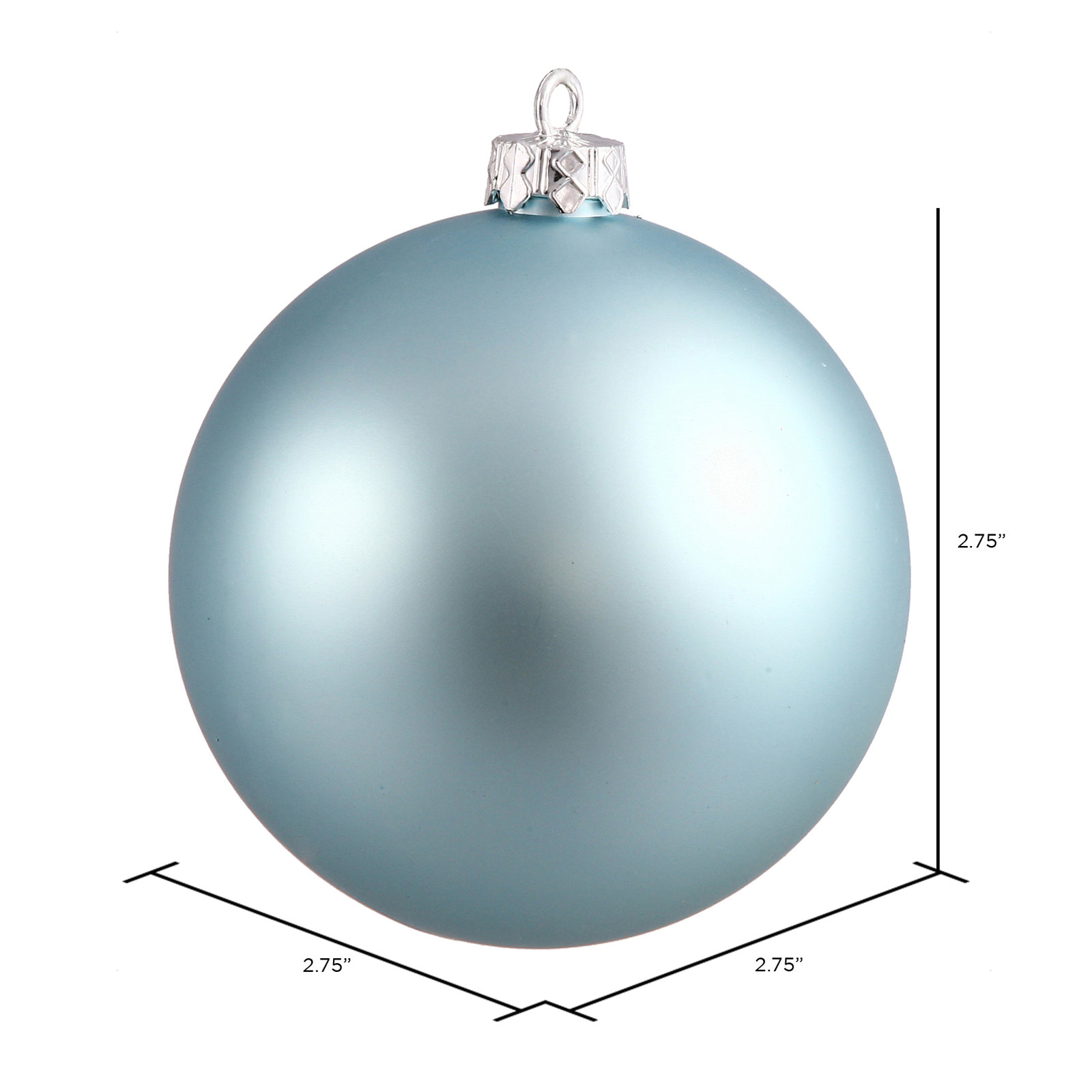 The Holiday Aisle® 3" Shatterproof Bauble, 2.75" H x 2.75" W x 2.75" D, Baby Blue