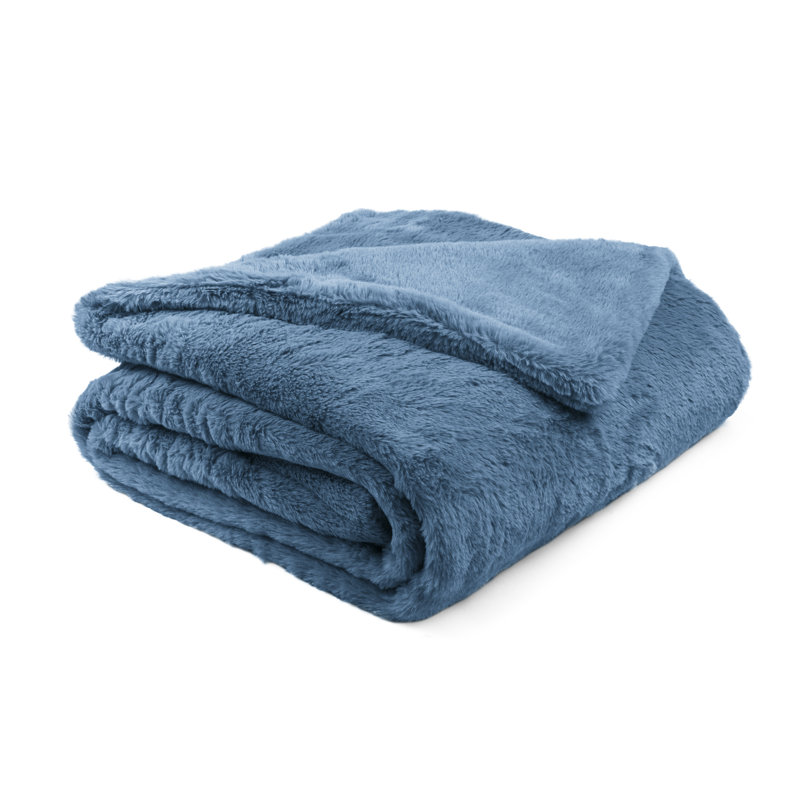 Hand Woven Throw Blanket, Blue